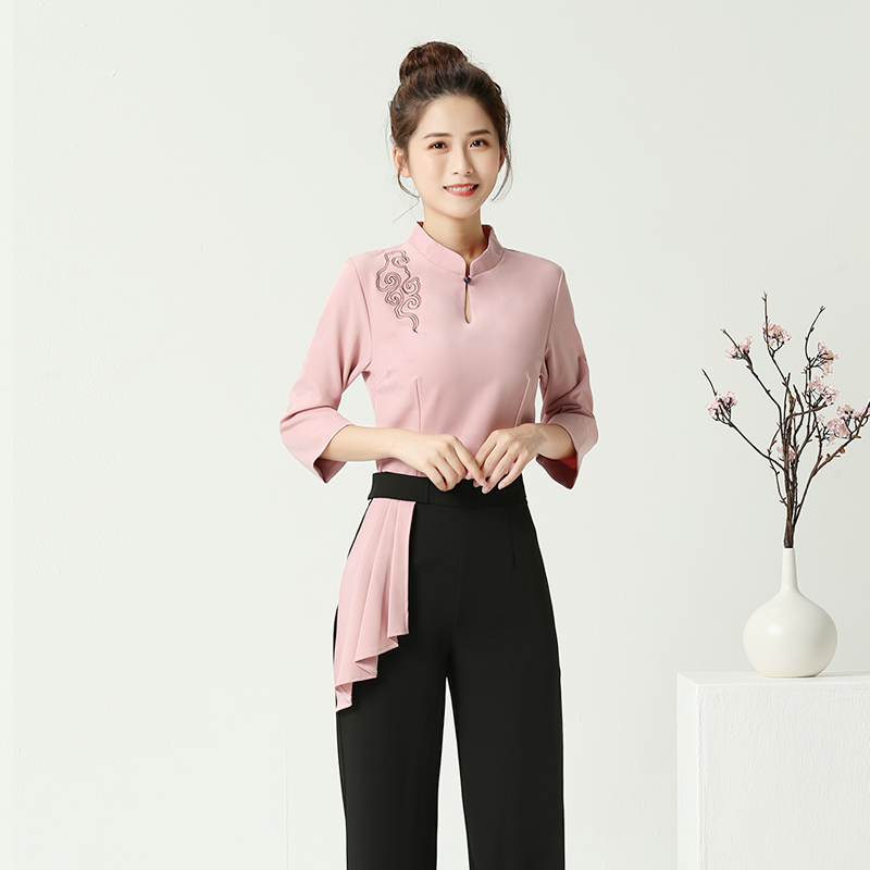 春夏新款養生美容院技師工作服