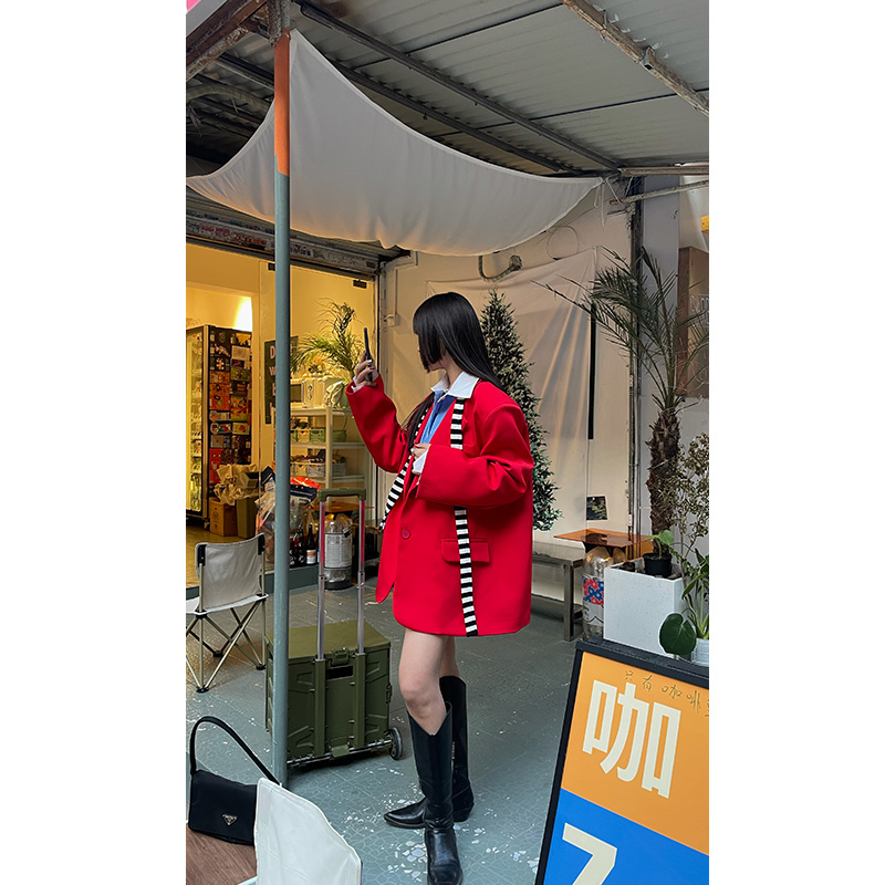 西九   时髦炸街春秋冬女廓形西服新款外套