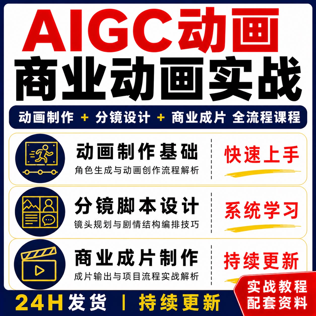 AIGC商业动画实战课程商业化制作全流程教程快速上手商业动画