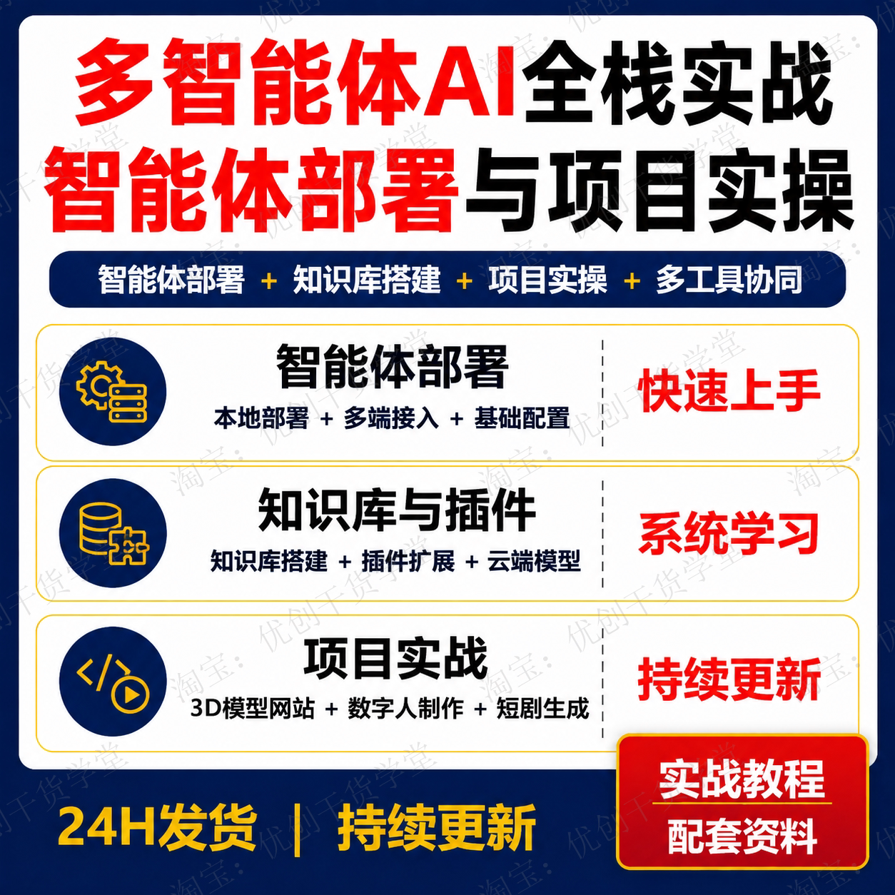 2026多智能体AI全栈实战课智能体知识库编程短剧数字人部署应用