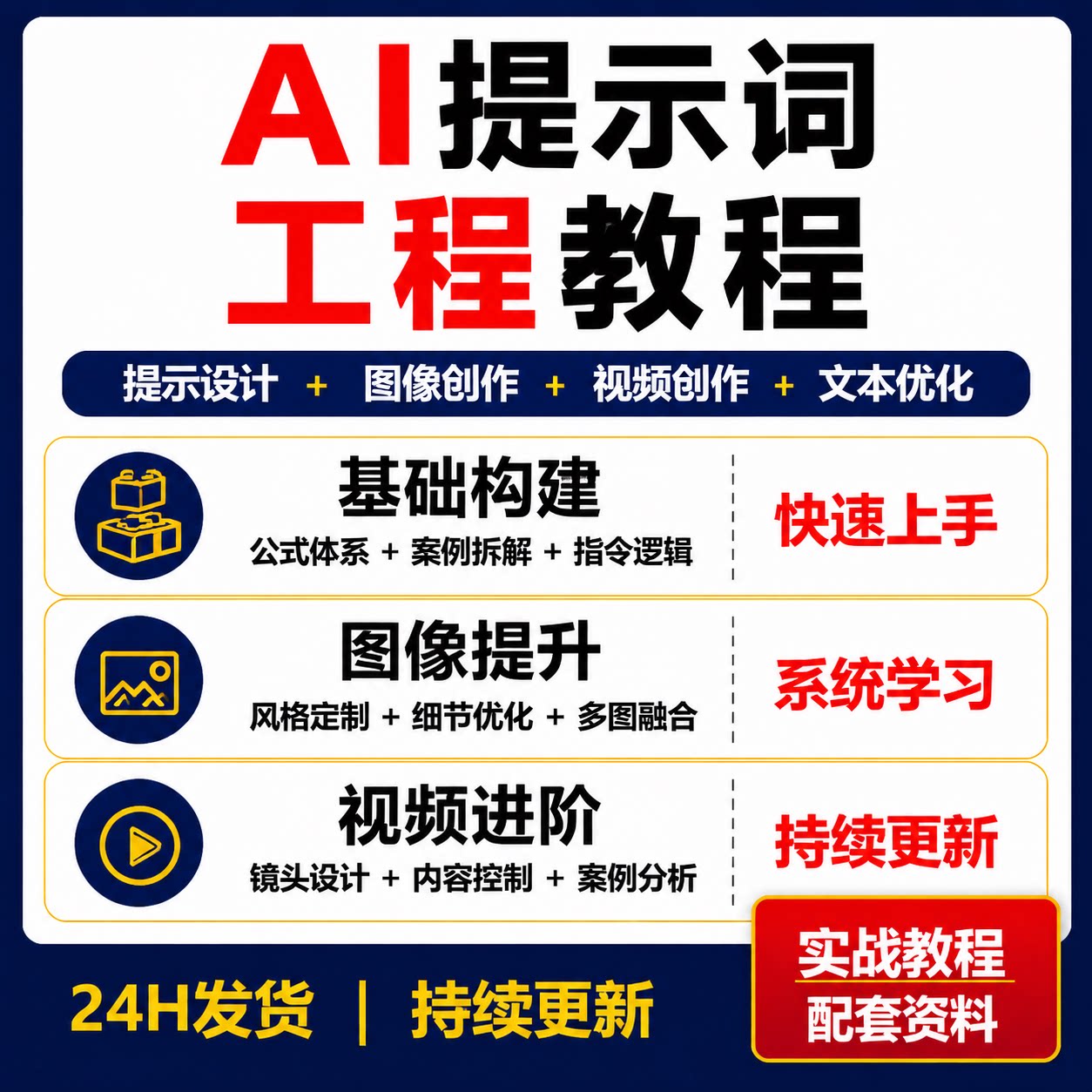 AI提示词工程教程文生图文生视频创作指南AI绘画视频制作教程