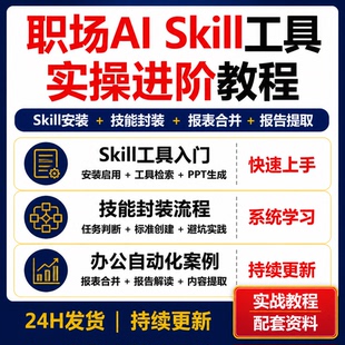 职场AI Skill工具实操教程 技能封装报表PPT报告自动化资料