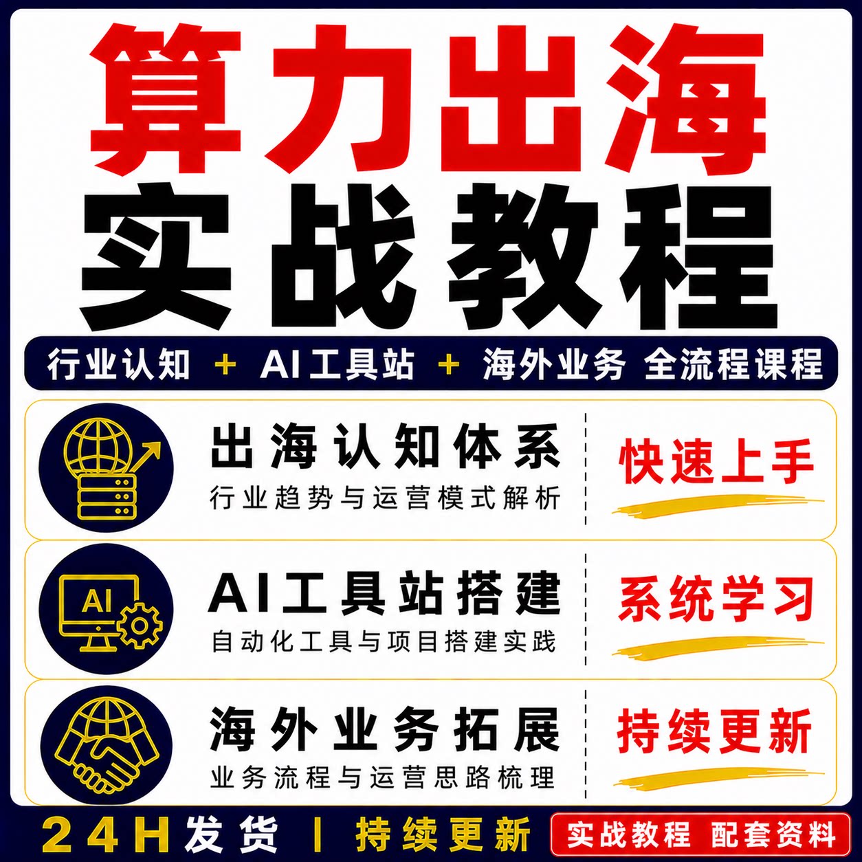 算力出海实战教程AI工具站海外业务全流程课程专业快速上手