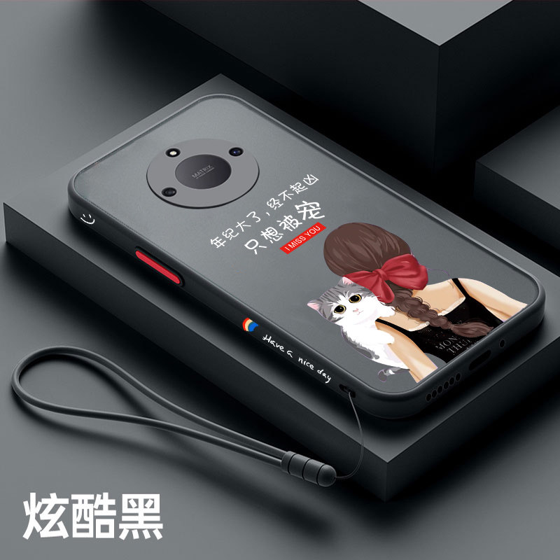 适用荣耀x50机壳女款可爱x50pro保护套半透明x50i防摔壳网红x40磨砂软边个性x30创意新款时尚硅胶高档手机套