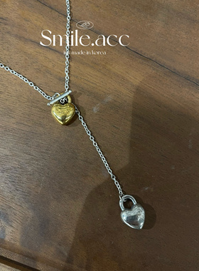 韩国东大门新款爱心锁头项链女小众设计感高级轻奢气质毛衣链