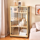 全景猫别墅超大自由空间猫舍家用猫窝实木猫屋豪华猫柜室内猫笼子