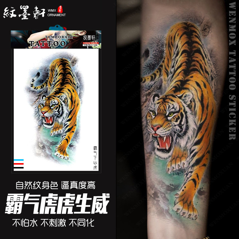 纹墨轩&middot;WMX花臂纹身贴霸气下山虎草本贴纸防水男花腿刺青持久