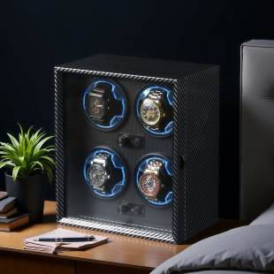 摇表器德国技术机械手表自动上链器达盒静音LED灯光转表器手表盒