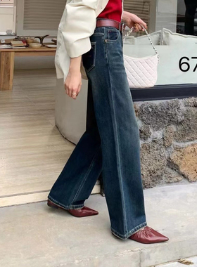 帕斯宝品牌直筒加绒牛仔裤加厚冬款新品女裤显瘦显腿长