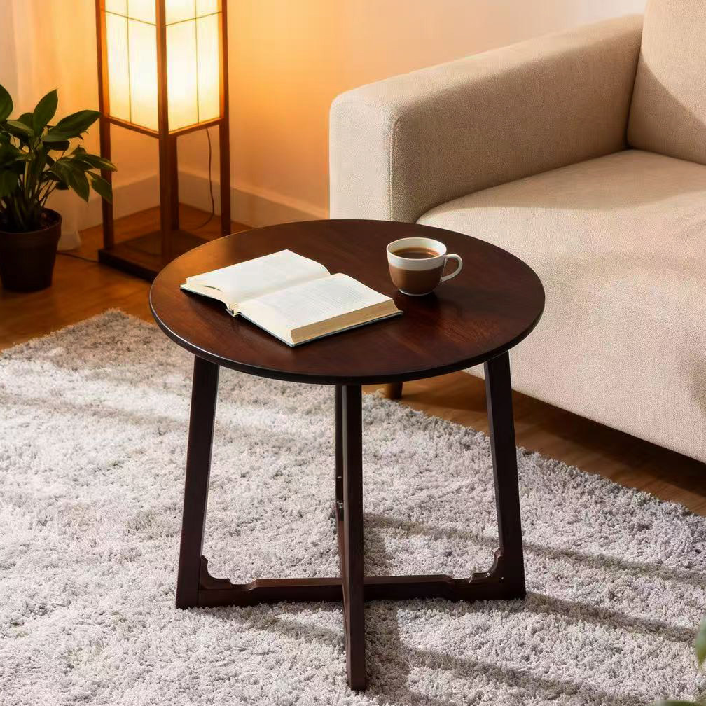 实木小桌子简约创意方桌户外便携式茶几圆形咖啡桌阳台休闲野餐桌