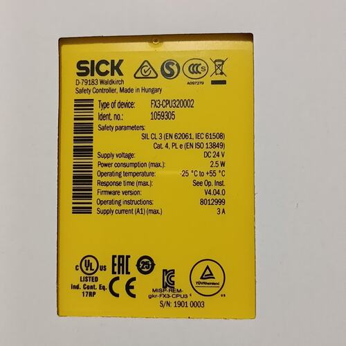 SICK西克CPU安全继电器 FX3-CPU320002--议价商品