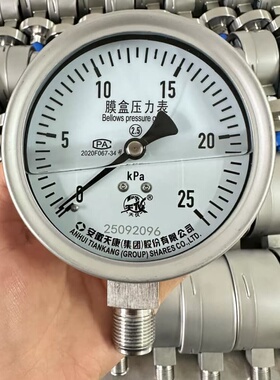 安徽天康膜盒耐震压力表YEN-100B，全新正品，表盘直径1--议价商