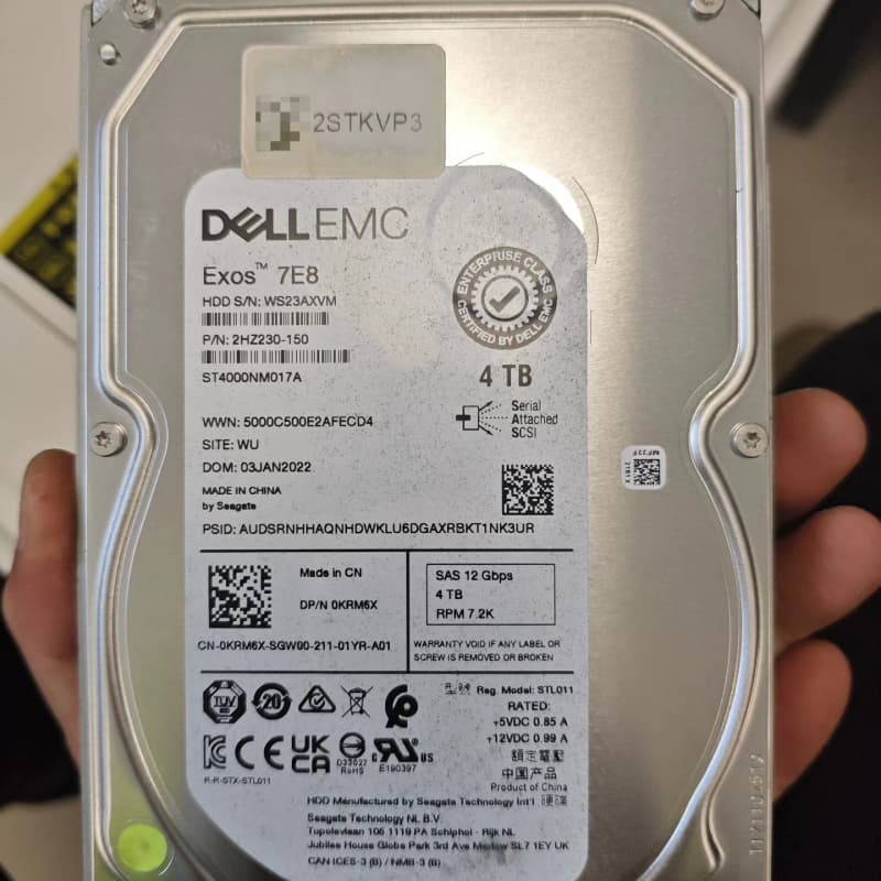 戴尔EMC Exos 7E8 4TB企业级硬盘--议价商品