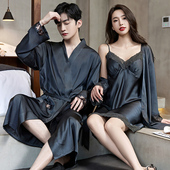 男士 冰丝晨袍吊带睡裙睡袍薄款 浴袍 春秋季 乐姿梦性感情侣睡衣女款