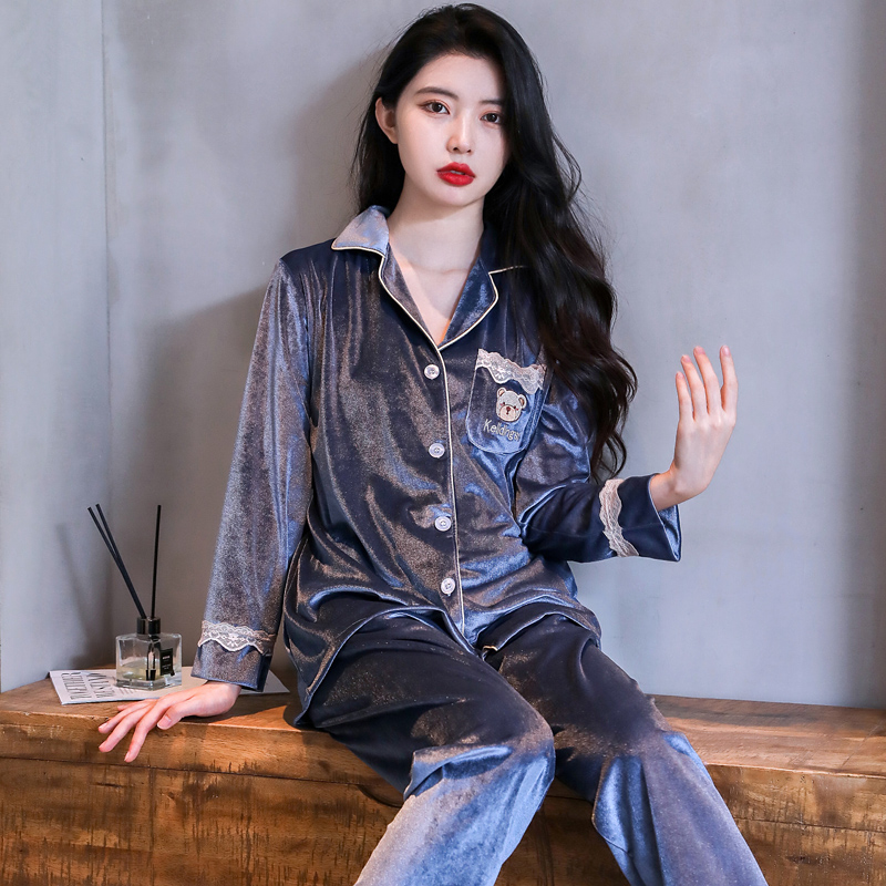 金丝绒高级感可外穿套装家居服