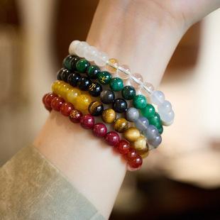 五行手链金木水火土生辰本命年多宝手串寺庙道观结缘景区礼物批发