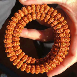 小金刚菩提子108颗手串 飞碟矮桩树王梅花双龙 生日礼物