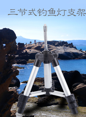 户外钓鱼灯支架 夜钓灯可伸缩三脚架鱼灯三角架 渔具垂钓万向支架