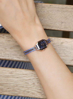 聚利时手表女韩风气质长方形锆石手链女表石英防水明星系列JS006