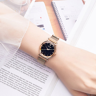 璀璨星空磁吸网带防水石英表女1172 聚利时韩国ins手表女正品