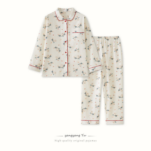 日系翻领睡衣女长袖全棉磨毛绒布2026春秋新款纯棉家居服套装