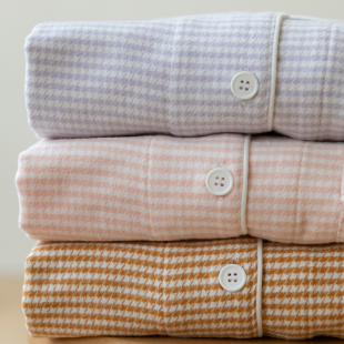 长裤 女士翻领男长袖 家居服 纯棉磨毛绒布套装 日系情侣睡衣秋冬季