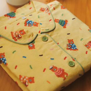 全棉日系家居服冬 套装 2026新款 女士睡衣纯棉磨毛绒布卡通可爱长袖