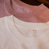 2026日系宽松休闲重磅纯棉短袖 全棉 t恤男女纯色白色宽松上衣大码