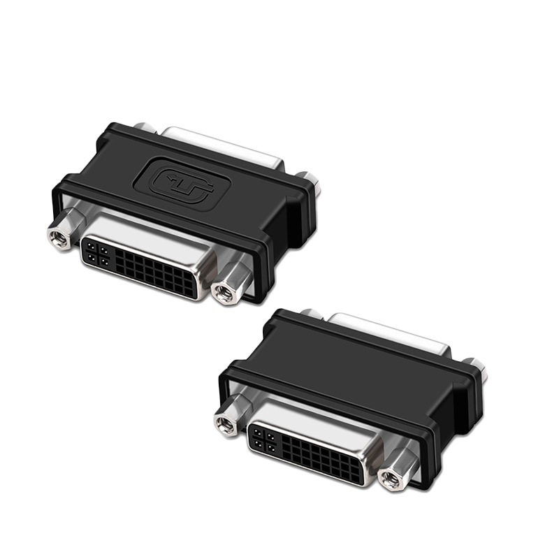 电脑DVI显卡转DVI转接头DVI 24+1+5母对母电脑接DVI显示器转换器