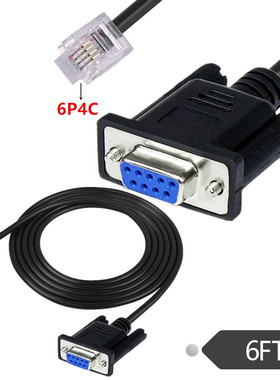DB9 RS232转RJ11 6P4C串行控制台连接RS232 940-0144 串口COM
