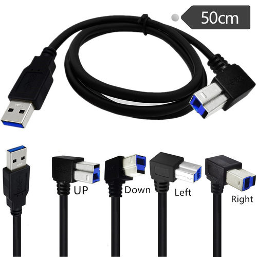USB3.0方口数据线 A公转B公90度上下左右弯头硬盘盒打印机连接线