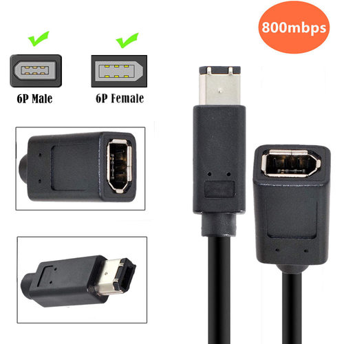 1394线IEEE 6Pin公转6Pin母Firewire火线数码相机医疗设备转接线