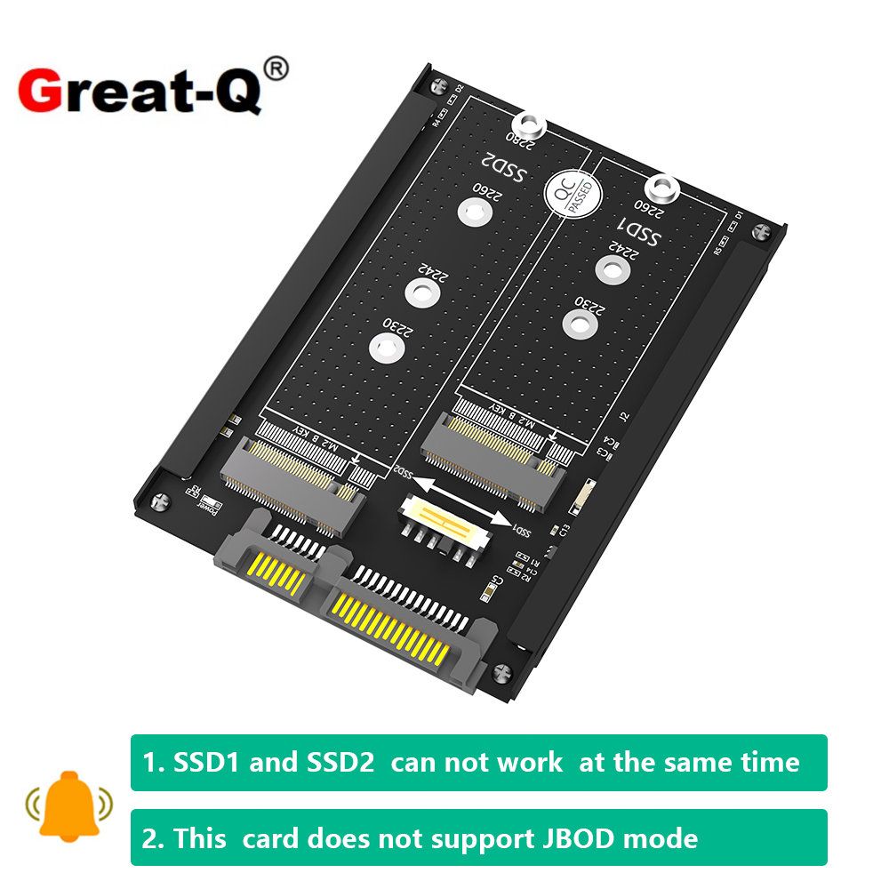 双M.2 转SATA3.0 转接卡M2 NGFF SSD固态硬盘转6G接口转换卡