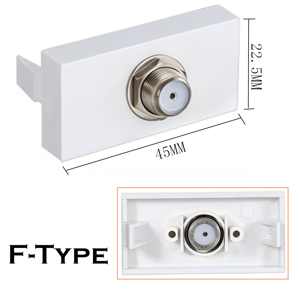 法式F type模块组合免焊接有线电视母座插座模块直插型面板86型