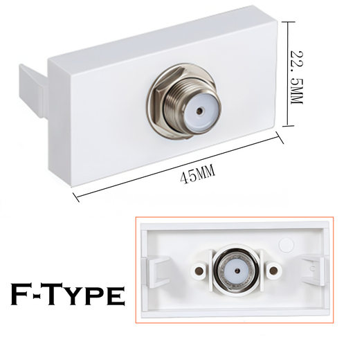 法式F type模块组合免焊接有线电视母座插座模块直插型面板86型