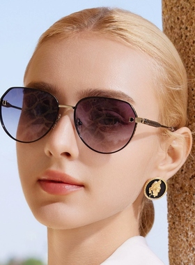 新款淑女金属金属偏光太阳镜出行开车防晒墨镜女外贸街拍显瘦眼镜