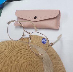 配盒 爆款 老花镜时尚 洋气金属大框中老年超轻高清防蓝光正品 淑女款