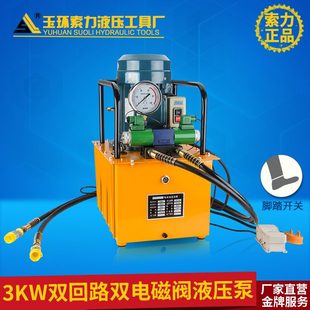 油压机双回路液压机带保压 3KW千瓦功率电动液压泵双电磁阀脚踏泵