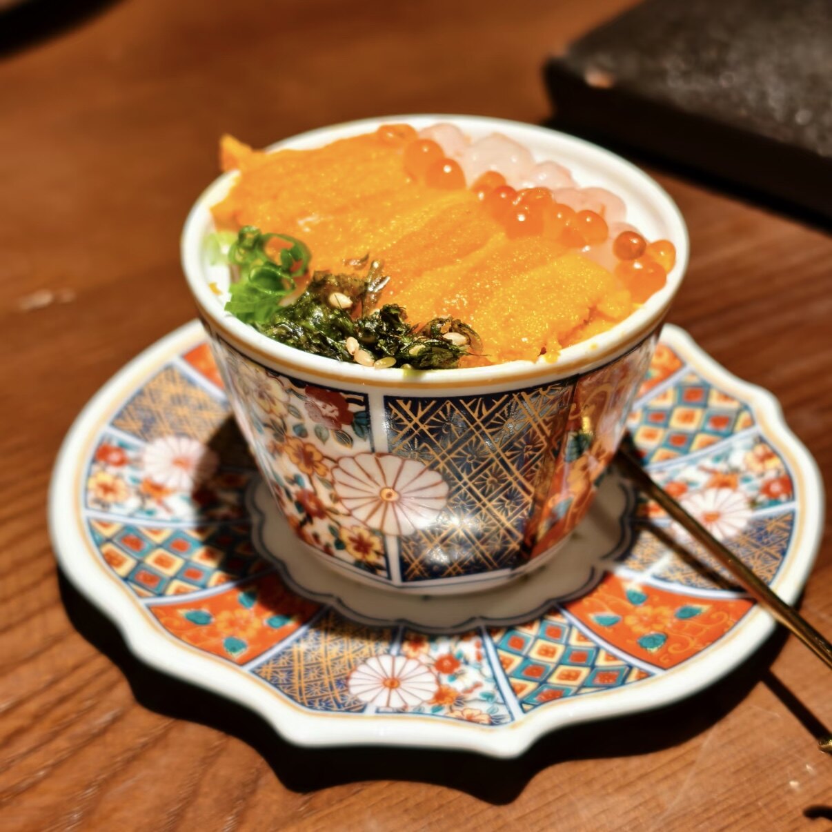 日式复古花纹陶瓷茶杯碗日料店一口丼饭碗刺身甜品汤小碗带碟套装