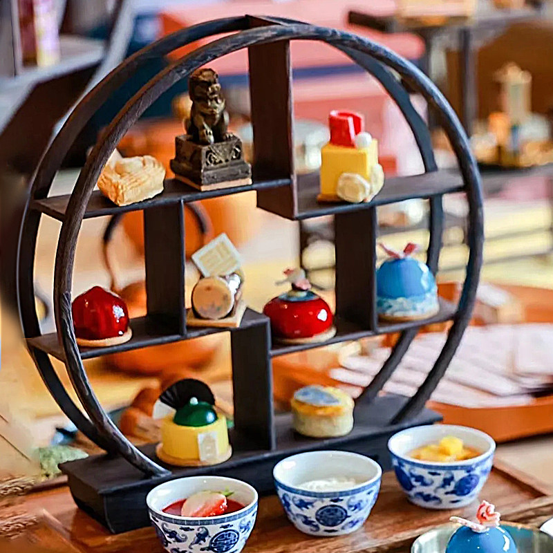 甜品网红高档餐厅点心意境新餐具菜下午个性展示中式架架茶