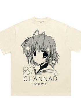 胶囊工作室日系复古动漫Clannad团子大家族重磅纯棉休闲短袖T恤