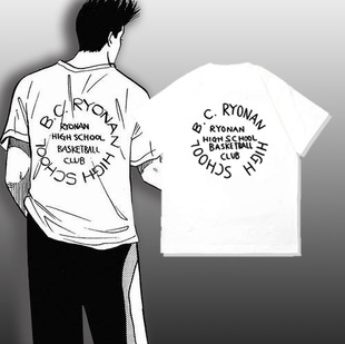 2025年夏新款灌篮高手陵南仙道250g短袖二本针圆领日系动漫印花潮