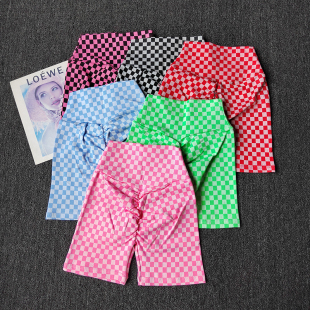 女高腰收腹提臀紧身跑步运动训练中裤 欧美蜜桃臀瑜伽裤 翘臀健身裤