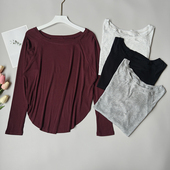 宽松速干运动上衣女长袖 显瘦健身衣 T恤瑜伽服透气跑步健身服修身