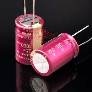 原装 II紫红袍铜脚退藕滤波发烧电容25V1000UF 日本ELNA依娜Duorex