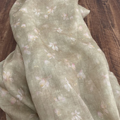 布久以逅苎麻印花布料古典连衣裙旗袍汉服设计师款 面料手工布艺