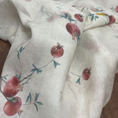 布料 布久以逅柔黄清雅42支酵洗苎麻夏季 中国复古国风服装 小石榴