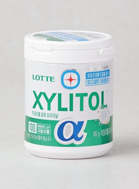 韩国进口LOTTE乐天@阿尔法木糖醇夹心车载口香糖绿色薄荷味口香糖