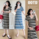 条纹冰丝针织裙外穿韩版 孕妇装 减龄短袖 新款 显瘦连衣裙 2025夏季