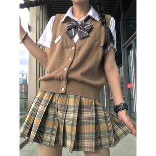 鬼鬼家达摩制霸原创款 背心 纮爱学园日系女学生JK针织毛衣开衫